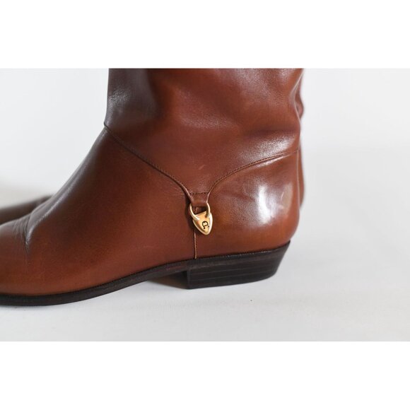 Vintage 1980s Size 8N Brown Short Heel Tall Leather Boots | by Etienne Agner - Picture 10 of 10